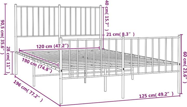 Image du produit vidaXL Bettgestell (120 x 190 cm)