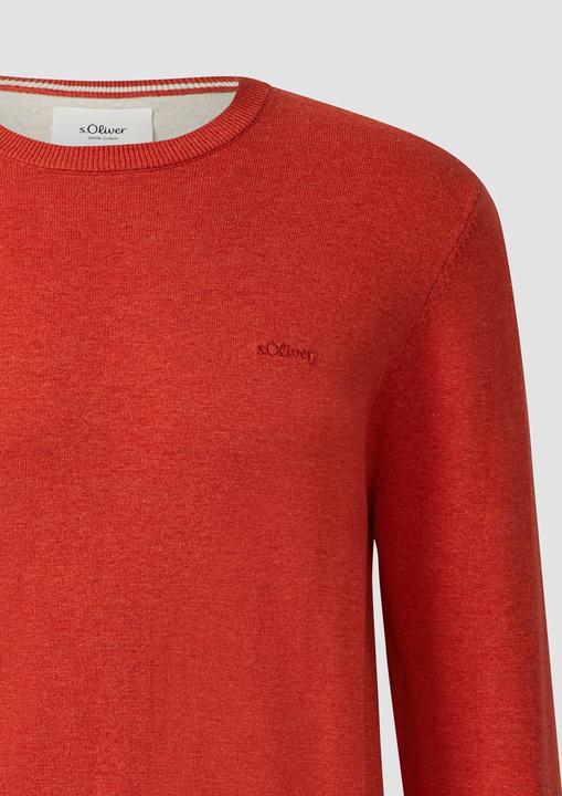 Produktbild s.Oliver Strickpullover Baumwollpullover mit Logo-Stickerei (XL)