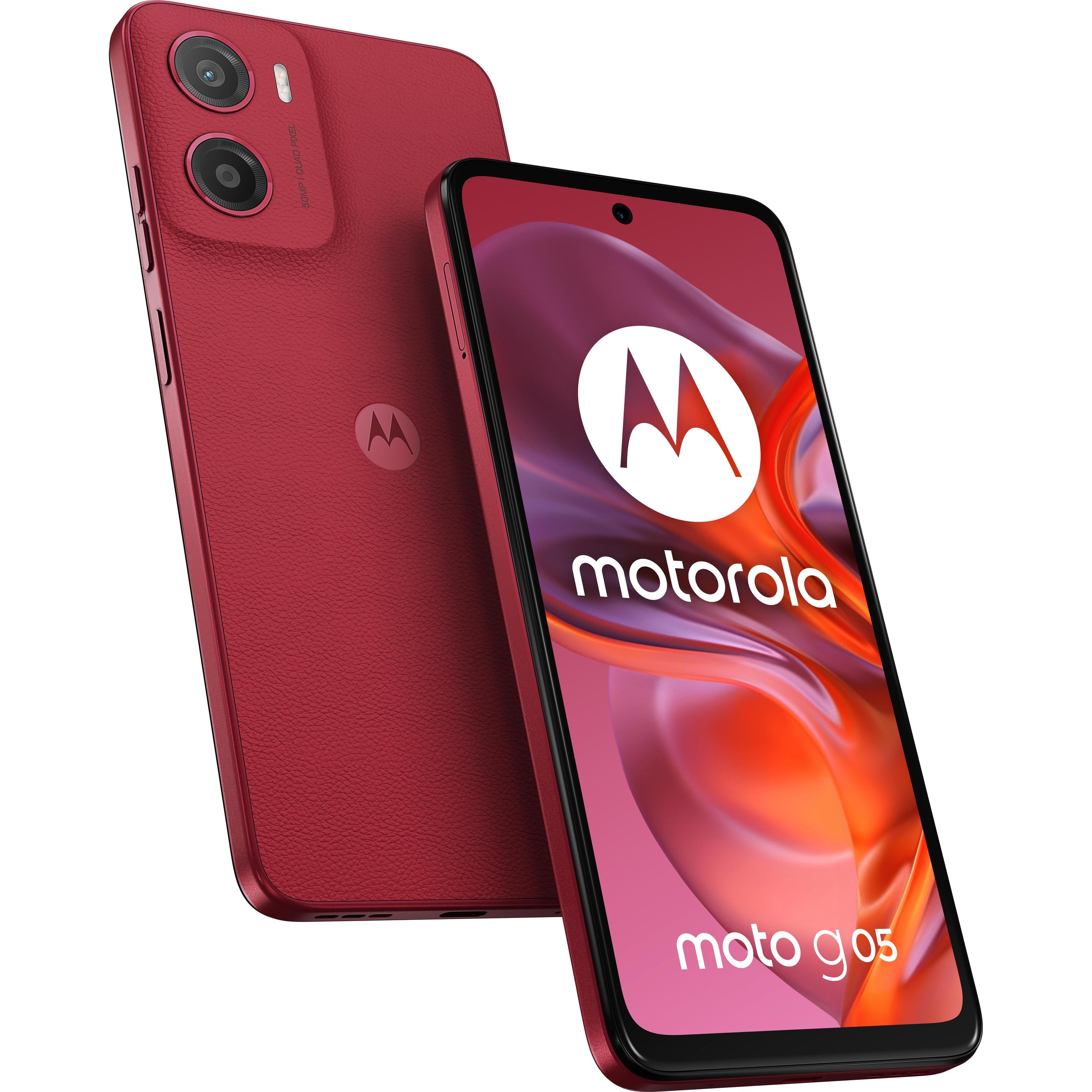 Thumbnail - Motorola Moto G05 (64 GB, Plum Red, 6.67", Dual SIM, 50 Mpx, 4G), Smartphone, Rot