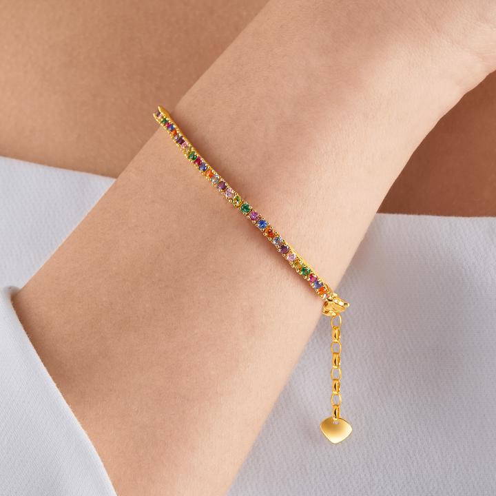 Immagine prodotto Thomas Sabo Bracciale pietre colorate (19 cm, Doratura in oro giallo 750, Argento 925)