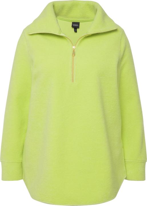 Immagine prodotto Ulla Popken Maglia di pile dal taglio svasato con collo alto, zip e maniche lunghe (50, 52)