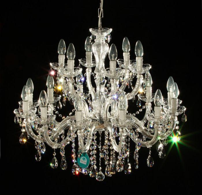 TL 18 Arm Kronleuchter Ø75cm mit SPECTRA® Crystal von SWAROVSKI®, silberfarben (75 cm)