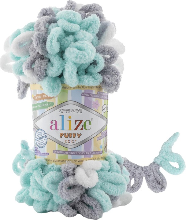 Gris, Blanc, Turquoise clair