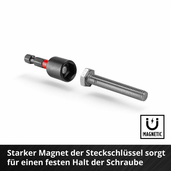 Image du produit Einhell Jeu de douilles à embout 1/4" (6,3 mm) 18 pièces 108709 (6 mm, 3 mm, 5 mm, 4 mm)