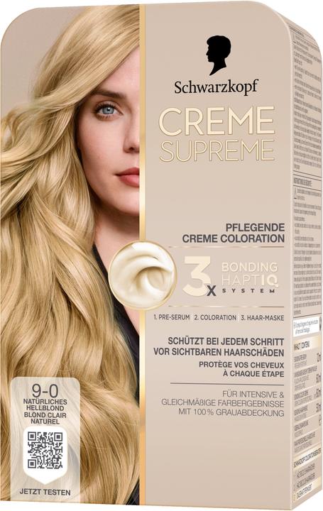Produktbild Schwarzkopf Creme Supreme Creme Supreme Coloration 9-0 Natürliches Hellblond (9-0 Natürliches Hellblond)