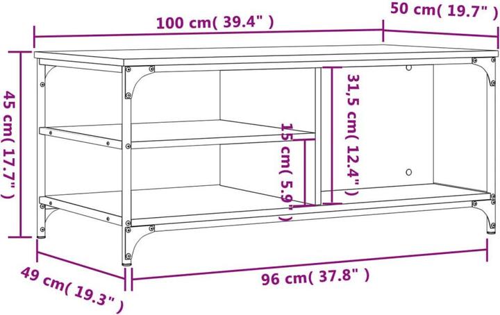 Image du produit vidaXL Couchtisch (50 x 100 x 45 cm)