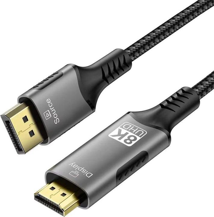 Produktbild PremiumCord DisplayPort 1.4 na HDMI2.1 kabel pro rozlišení 8K@60Hz,4K@144Hz, 2m (2 m)