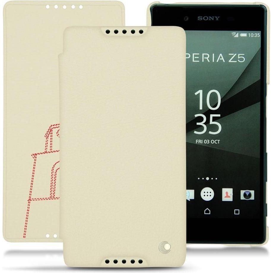 Noreve Lederschutzhülle horizontal (Sony Xperia Z5), Smartphone Hülle, Weiss
