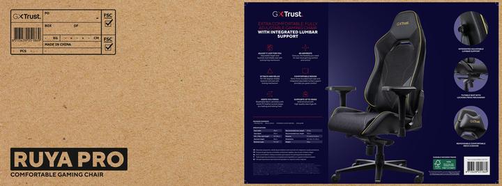 Immagine prodotto Trust GXT 721 Ruya Pro, Sedia per gaming universale, 150 kg, 195 cm, Nero, Alluminio, Nero