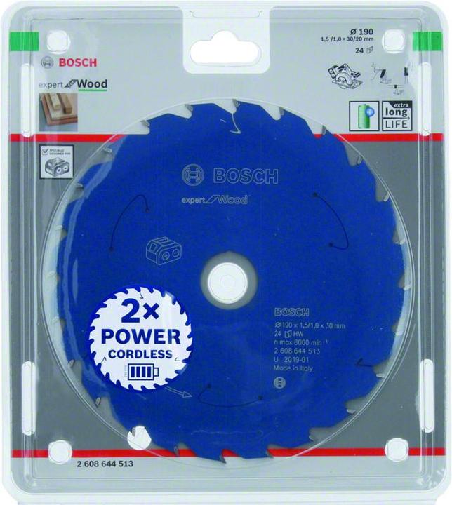 Productafbeelding Bosch Professional Zubehör Cirkelzaagblad Expert voor hout, 190 x 1,5/1 x 30, 24 tanden