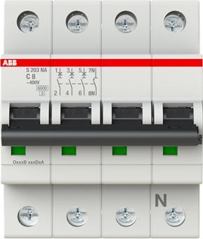 Actual product image ABB S203-C8NA Automatic circuit breaker C-Char., 6 2CDS253103R0084