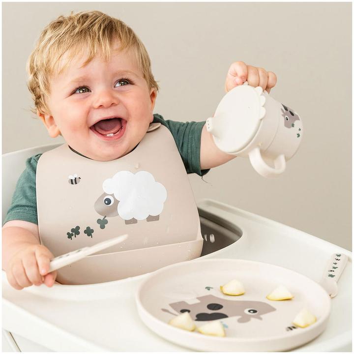 Actual product image Done by Deer Lätzchen Silikon-Lätzchen - Sheepy - Sand (0 Months)