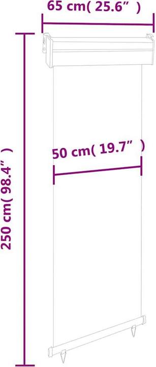 Produktbild vidaXL Balkon-Seitenmarkise (0.60 m)