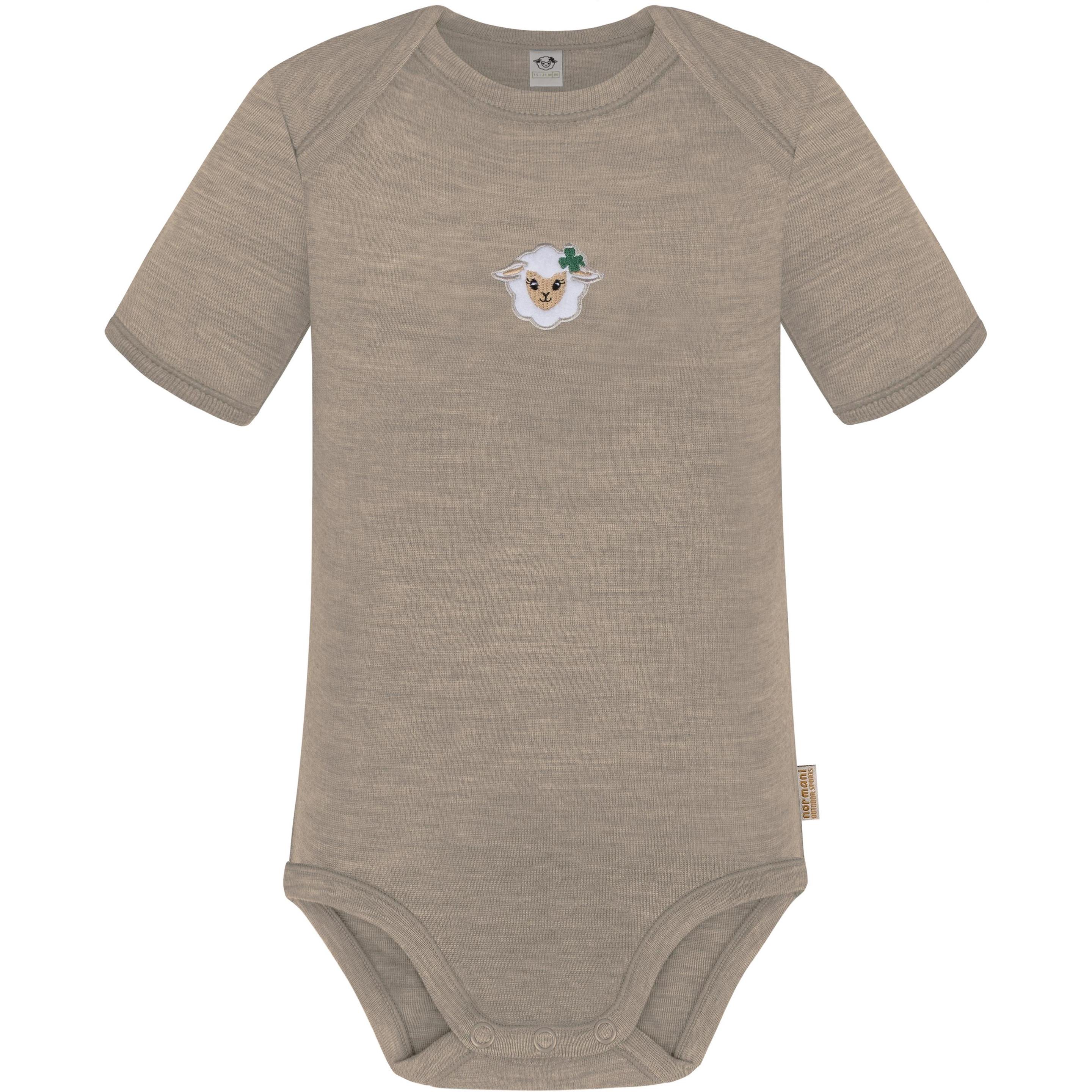 Normani, Herren, Body, Baby Merino Body Kurzarm „Tauranga" - 9249, Beige, (68)