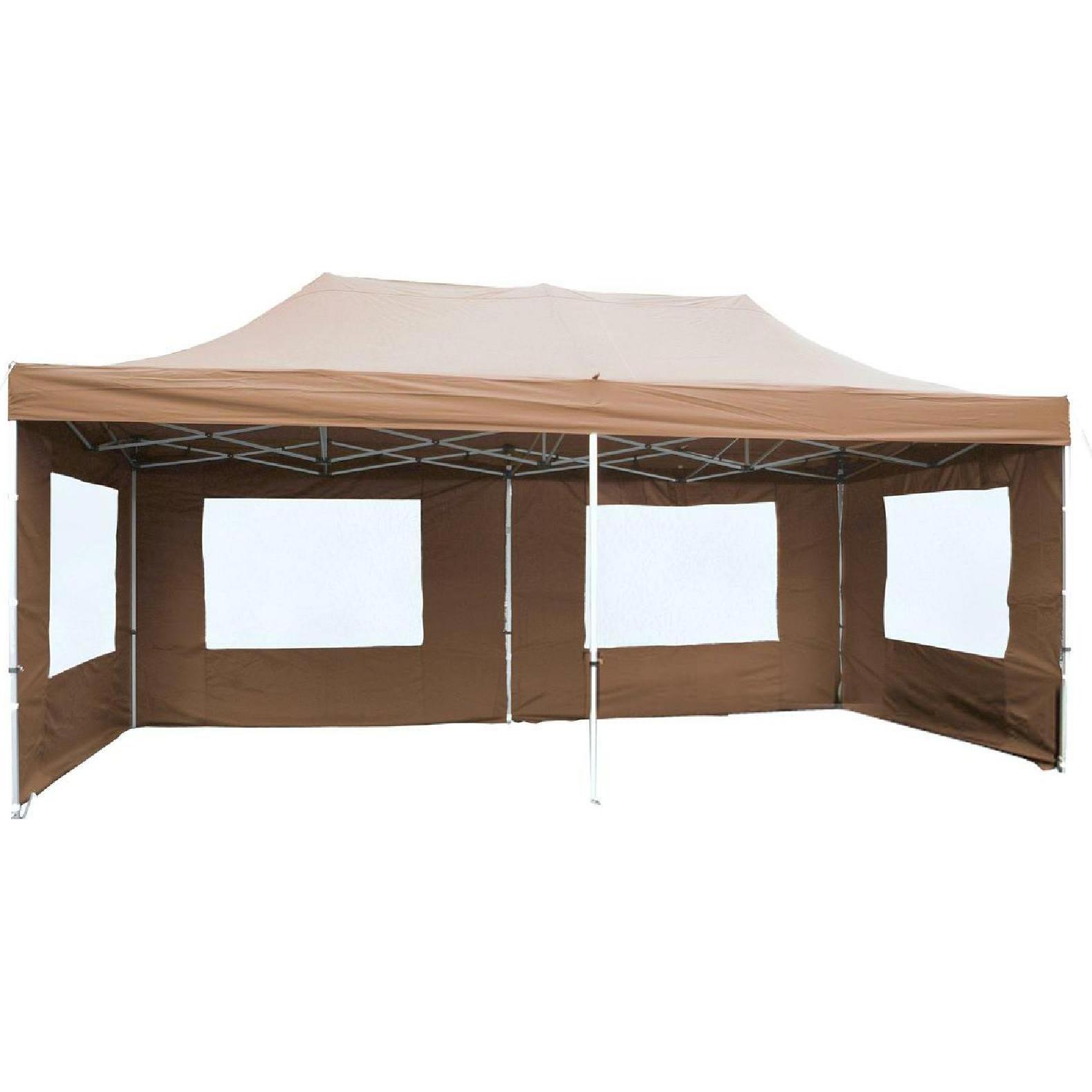 VCM, Pavillon, PROFI Faltpavillon Partyzelt 3x6 m champagner + Seitenteile wasserdichtes Dach (600 cm, 600 cm)