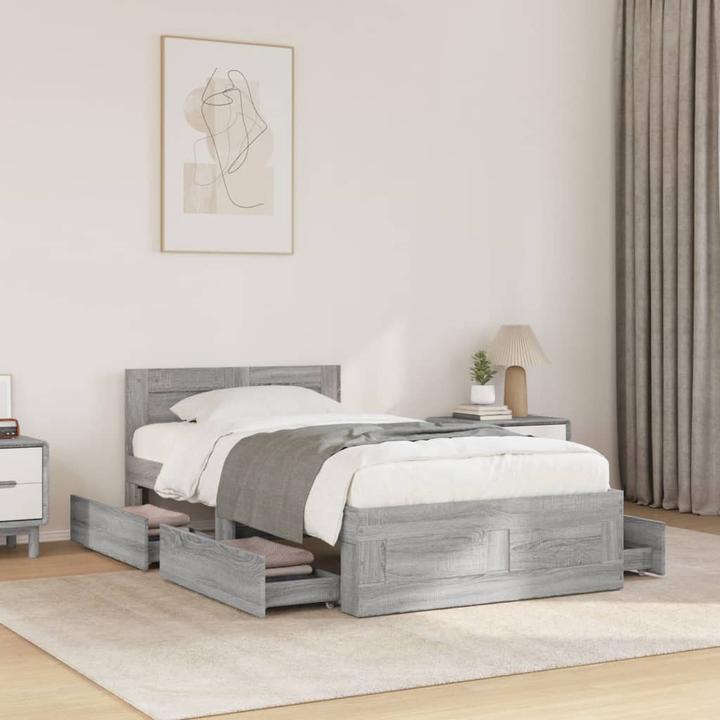 Actual product image VidaXL Bed frame with headboard (100 x 200 cm)