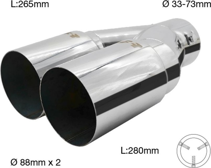 Image du produit Simoni Racing Embout d'échappement 2x88mm rond