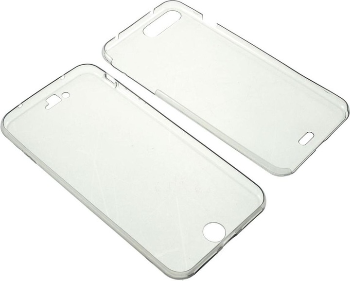 Produktbild König Design Apple iPhone 8 Plus Full Body 360 Silikon Schutzhülle Handyhülle Case Hülle Grau (Apple iPhone 8 Plus)