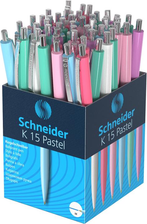 Immagine prodotto Schneider K15 - Kugelschreiber (Argento, Bianco, Blu chiaro, Lilla, Multicolore, Pastello assortito, Pink, Rosa, Verde menta, 50 x)