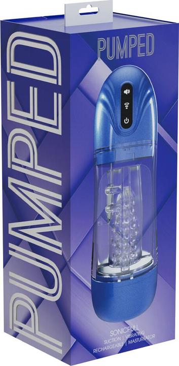 Immagine prodotto Shots SonicPull - Suction and Vibration Masturbator Pump - Multimedia Enhanced - Metallic Blue