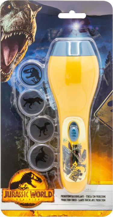 Jurassic World Dominion Projektionstaschenlampe mit 4 verschiedenen Projektionsmotiven (13 cm)
