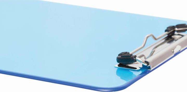 Image du produit Maul Planchette à pince fluo, DIN A4, bleu transparent en plastique, pince plate nickelée (22.60 x 31.80 cm)
