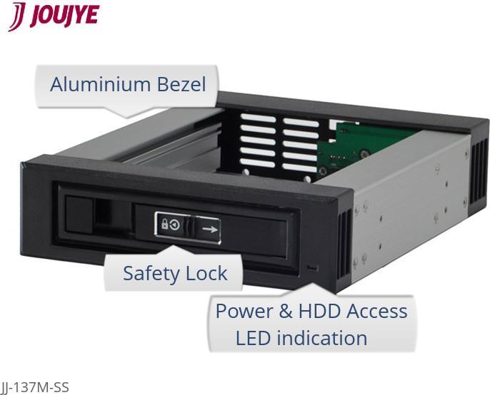 Productafbeelding JJ Computer JOUJYE JJ-137M-SS SATA/SAS 13,3cm 5,25inch zwart voor 8,9cm 3,5inch HDD 7pin SATA Connector (3.5")