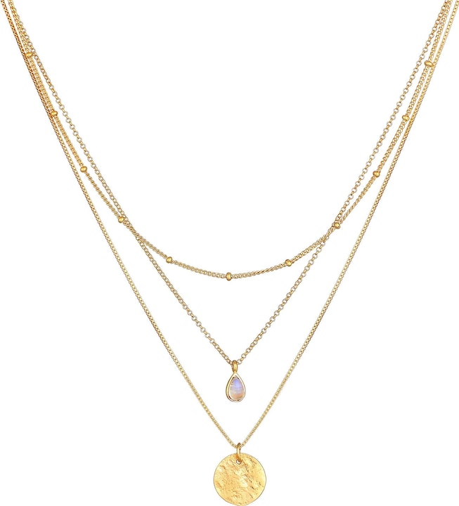 Produktbild Elli Edelsteinkette, Layer (925 Sterling Silber vergoldet, Mondstein, 40 cm)