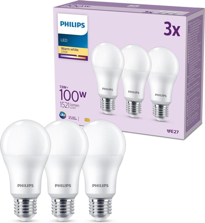 Actual product image Philips LED Bulbs (E27, 13 W, 1521 lm, 3 x, E)