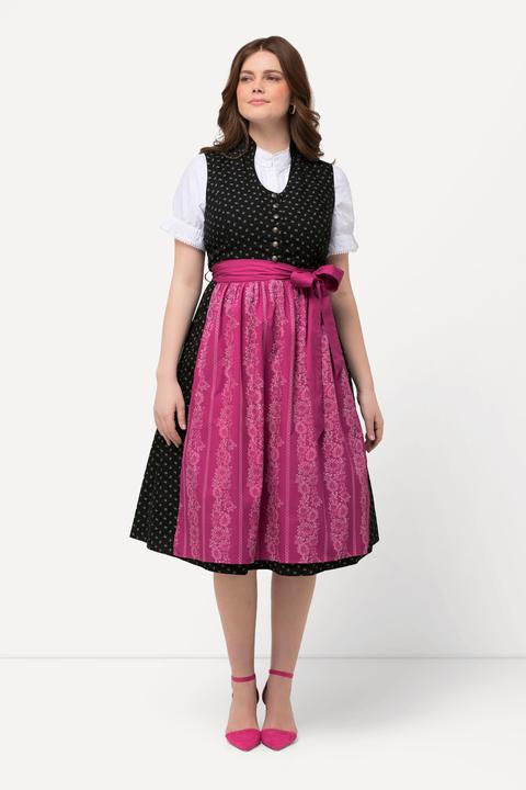 Produktbild Ulla Popken Dirndl, Schmuckknöpfe, Stehkragen, V-Ausschnitt, ärmellos (42)