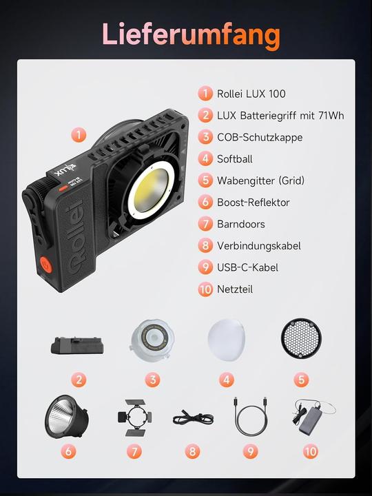 Image du produit Rollei LED-Kit | 100W | Bi-Color | LUX-Serie (éclairage de studio)
