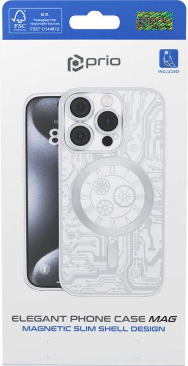 Produktbild prio elegante Handyhülle MAG für iPhone 15 silber (Apple iPhone 15)