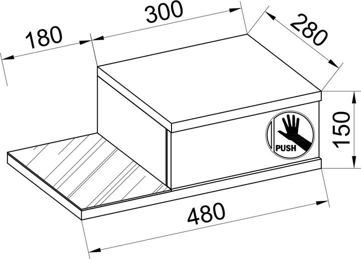 Produktbild VCM Design Wandschublade Nachttisch KonsilaM (48 x 28 cm)