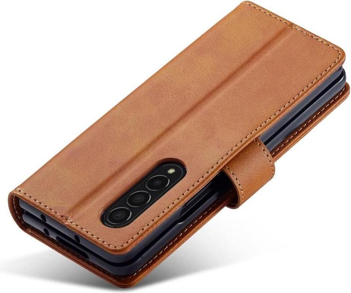Produktbild Cover-Discount Galaxy Z Fold4 5G - Leder Etui Hülle beige (Samsung Galaxy Z Fold4)
