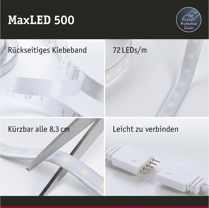 Immagine prodotto Paulmann Set di strisce MaxLED 500 (Luce del giorno, Bianco, Bianco caldo, 150 cm, Interno)