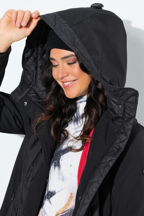 Immagine prodotto Ulla Popken Giacca di softshell HYPRAR per le intemperie con taglio svasato, cappuccio e trapuntatura (42, 44)
