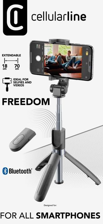 Actual product image Cellularline Selfie Stick FREEDOM with integrated tripod for bluetooth devices