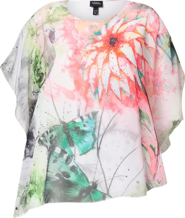 Actual product image Ulla Popken Dahlia Print Layered Chiffon Blouse (58)
