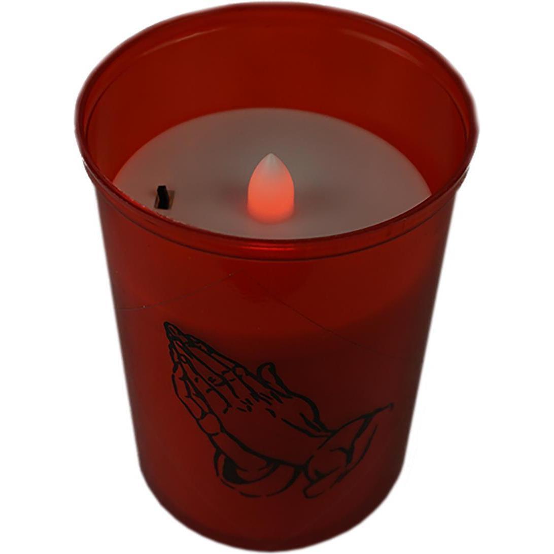 Novaliv, Kerzen, LED Grablicht rot Dauerbrenner Flackereffekt inkl. Batterien Grabkerzen Friedhofskerze Gedenkkerze (3 S...