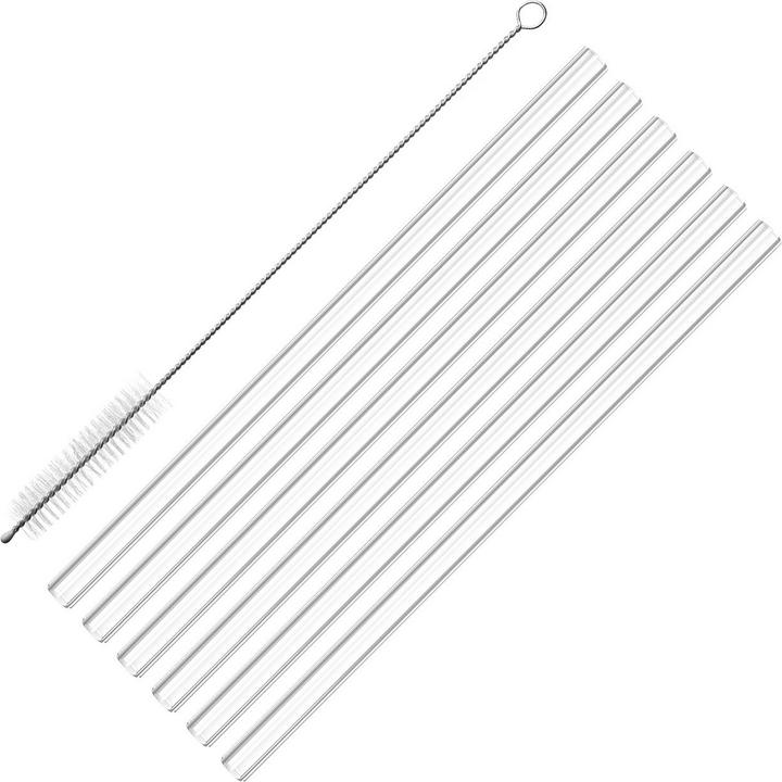 Westmark 6 Trinkhalme Glas + Reinigungsbürstchen, ø 8 x 200 mm (6 x)