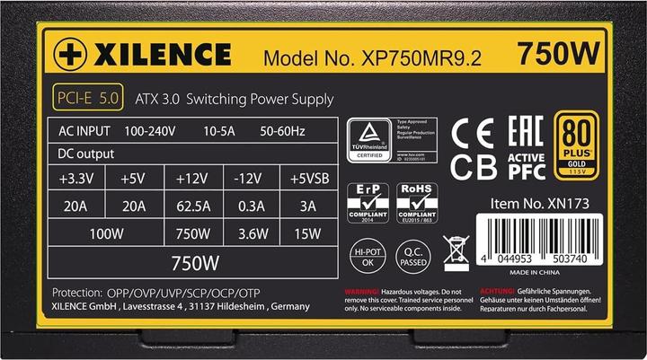 Immagine prodotto Xilence Performance X ATX 3.0 80+ GOLD 750 W (750 W)