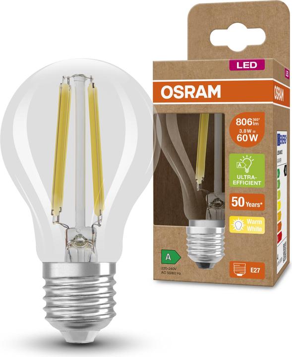 Produktbild Osram Led Filament Classic A (E27, 4 W, 806 lm, 1 x, A)