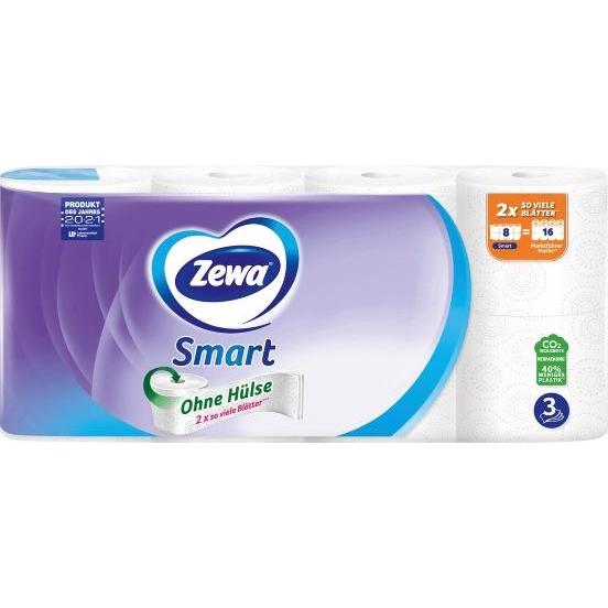 Zewa, Toilettenpapier, Smart 3-Lagiges Toilettenpapier, 8 Stück (8 x)