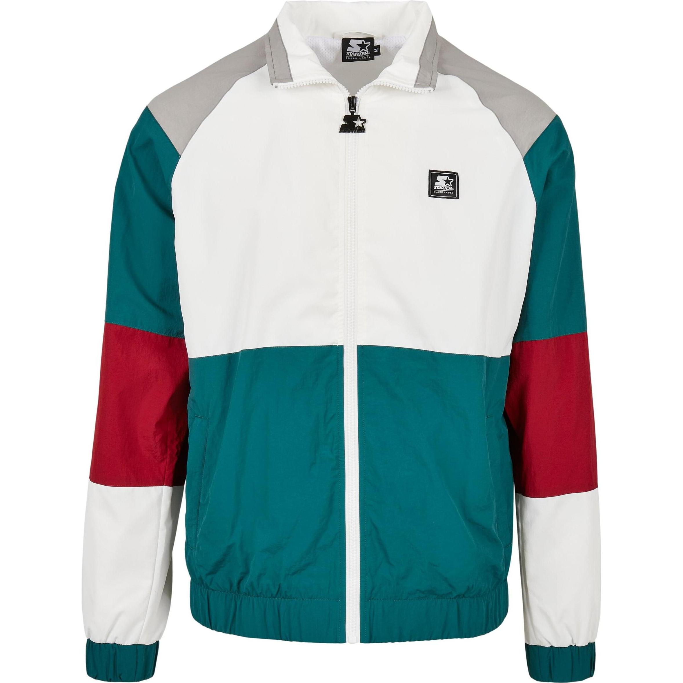 Starter, Herren, Jacke, Color Block Retro Jacket (S), Grau, Weiss, S
