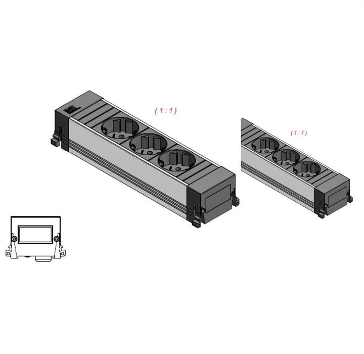 Image du produit Bachmann POWER FRAME - 3xSchuko (3x, CEE 7/3)
