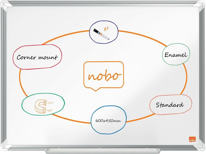 Image du produit Nobo Tableau blanc Premium Plus 1915143 aluminium, 45x60cm (60 x 45 cm)