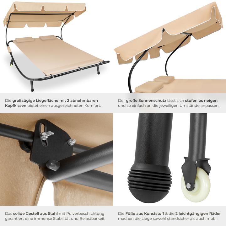 Actual product image tectake Sun lounger double (195 cm)
