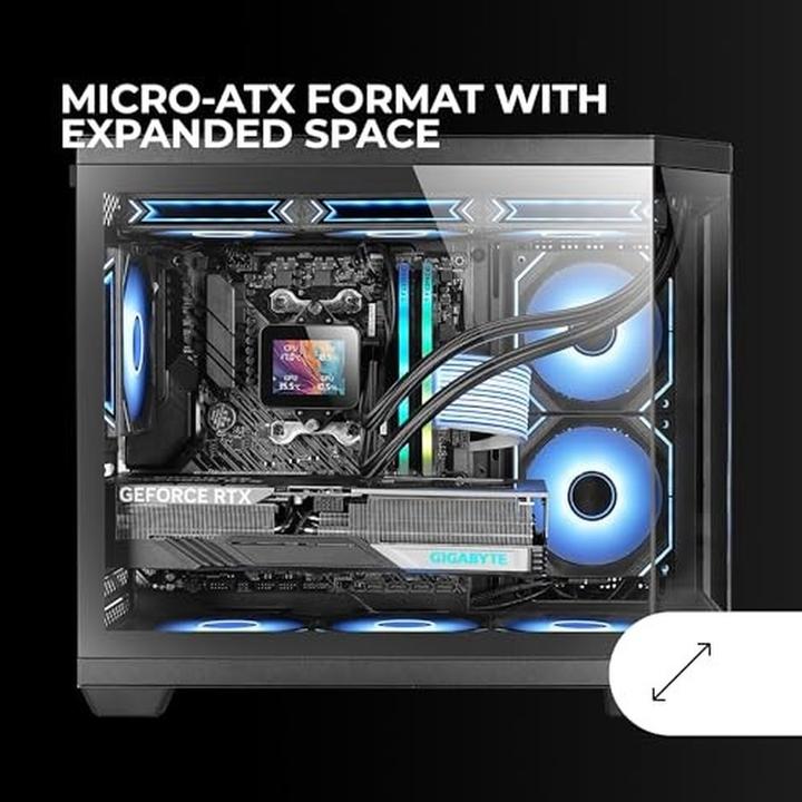 Immagine prodotto Mars Gaming Boitier Mini Tour Micro Atx Mc-3tcorem Avec Panneaux Vitrés (Noir) (Mini-ITX, mATX)