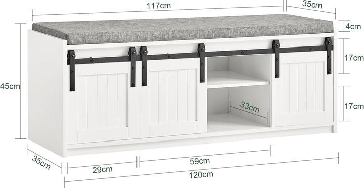 Produktbild SoBuy Garderobenbank (120 x 45 x 35 cm)