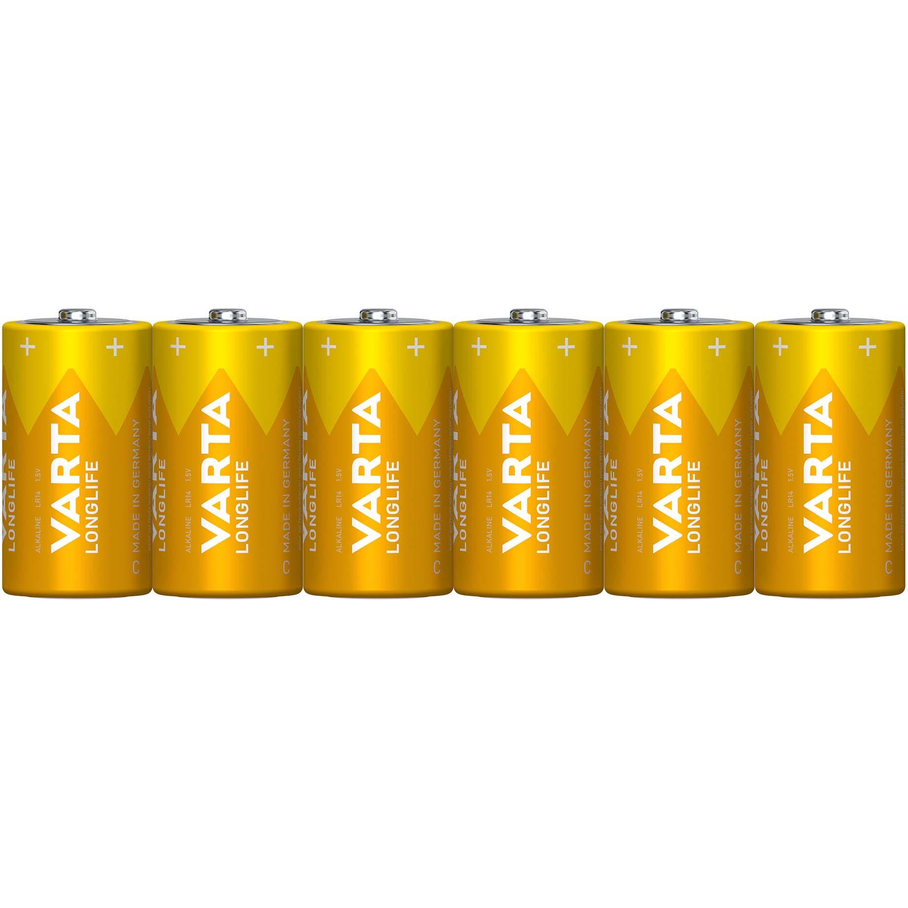 Thumbnail - Varta Longlife (6 Stk., C, 7600 mAh), Batterien + Akkus